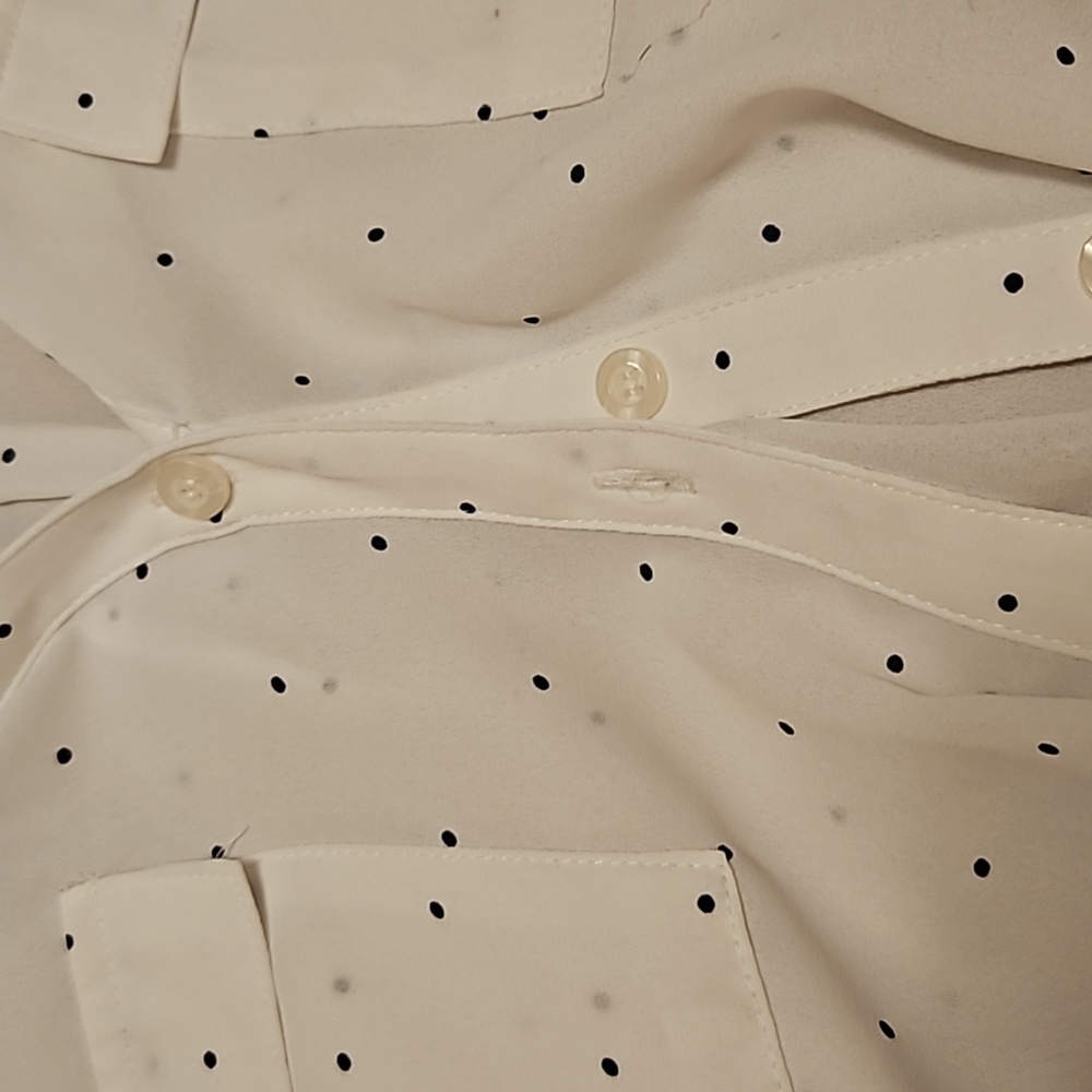 Long sleeve Sheer button down polka dot blouse - Picture 4 of 9